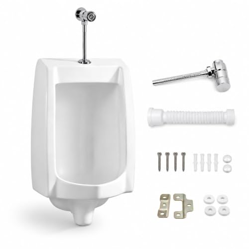 Orinal de pared higiénico que evita malos olores gracias al doble desagüe cerámico