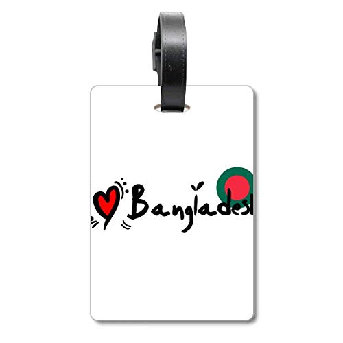 Étiquette valise I Love Bangladesh en PVC souple haute visibilité