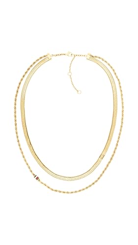 Tommy Hilfiger Jewelry Doppelte Ketten-Halskette für Damen in Gelbgold - 2780980
