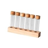 YUSSEQDD Glas Reagenzgläser, Einzeldosis Aufbewahrungsröhrchen für Kaffeebohnen, für die Speisekammer, 6 hohe Gläser, Klar, 6 hohes Glas