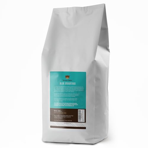 Blue Mountain Medium Roast Coffee Beans 1kg - Brown Bear - for All Coffee Machines - Strength 3 - Donation to Free The Bears - 100% Arabica