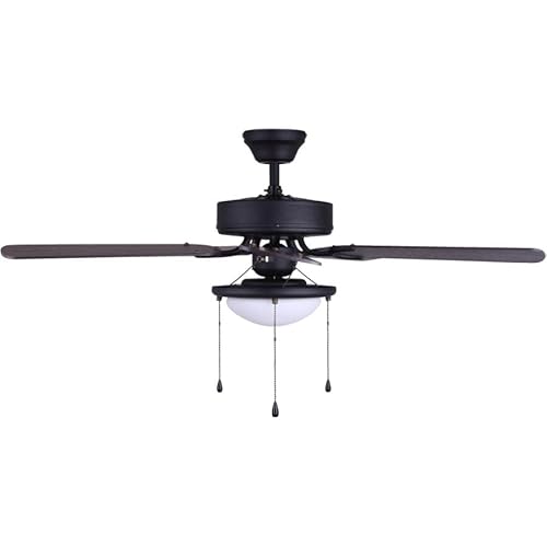 Cutler 42" Ceiling Fan With Light - Reversible Blades, Matte Black #TOP2