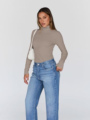 Image of Trendy Queen Women's Turtleneck Long Sleeve Shirts Basic Underwear Tops Winter Clothes 2026
