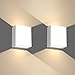 Produktbild Klighten 2 Stück LED Wandleuchte Außen Innen 7W Up Down Aussenleuchte Wasserdicht IP65 Wandbeleuchtung Modern Wandlampe aus Aluminium für Eingang Wohnzimmer Garten, 2700-3000K Warmweiß, Weiß