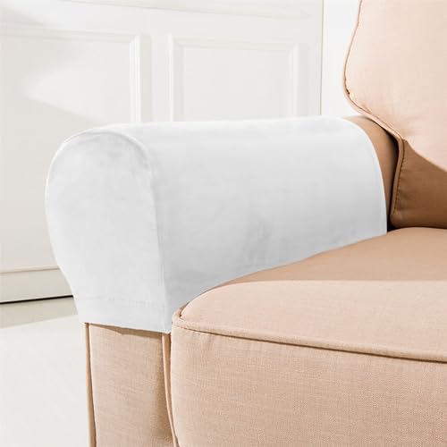 Housses D'Accoudoirs De Canapé - Lot De 2 - Extensible Et Antidérapant - Gris Foncé