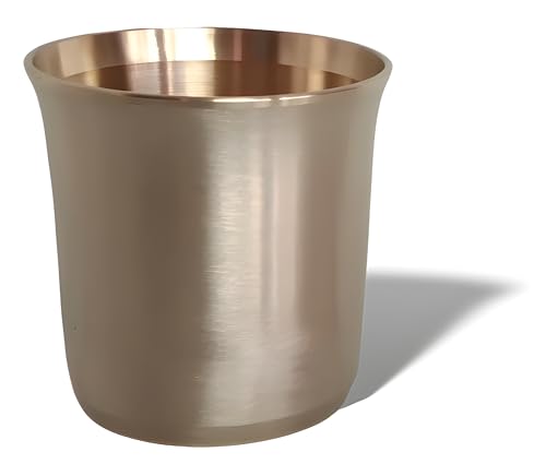 Image of Blessing Art Pure Kansa Bronze Glass /Tumbler in Matte Finish -1 Piece, 200 Ml, Gold- Handcrafted Ayurvedic Drinking Cup | Enhances Health & Digestion | Traditional Indian Drinkware for Daily Use |