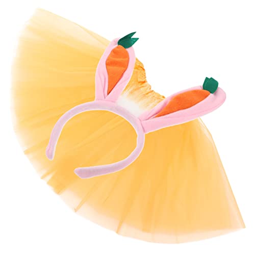 DEARMAMY 1 Juego Conjunto De Orejas De Conejo Diadema De Disfraz Suministros De Conejito Diadema De Conejito Orejas De Disfraz De Conejito Conejitos Orejas Diademas Falda Tutú Felpa