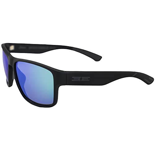 Epoch Eyewear Charlie Sport Motorcycle Sunglasses Black Frame Polarized Green Mirror