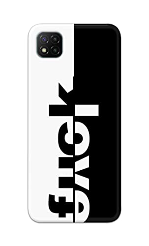 Image of PRINTFIDAA One Words Fukc Love Creative Art Innovative Wonderfull Printed Designer Hard Case for Redmi 9C Back Cover -(e) RPM1003
