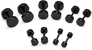 MEENAZ Earrings men boyfriend girls women gents ear studs for men Stainless Steel Piercing Clip on Screw Bali Pierced Hoop...