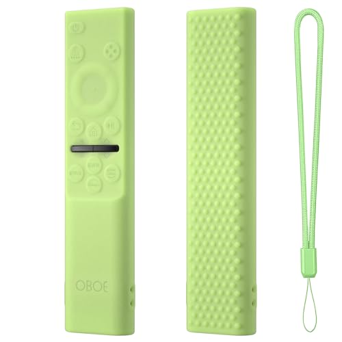 Image of OBOE Silicone TV Remote Cover for Samsung BN59-01311, Glow in Dark Green | Compatible with Samsung Smart QLED TV Remote, Full Wrap Protective Case, Remote Not Included