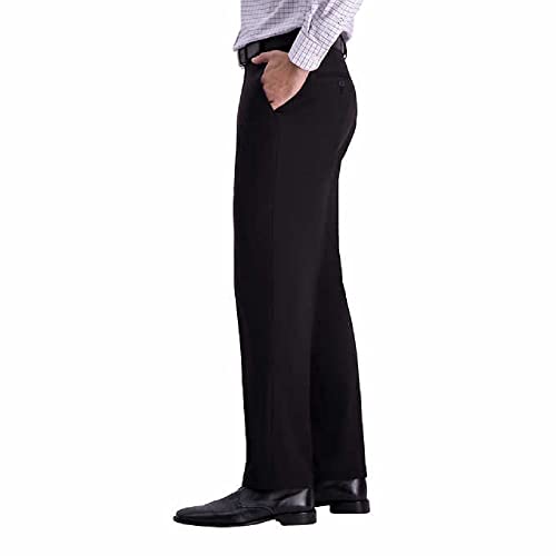 Haggar Men's Comfort Performance Stretch Straight Fit Pant with Super Flex Waistband (as1, Waist_Inseam, Numeric_34, Numeric_30, Regular, Regular, Black, 34W x 30L)2