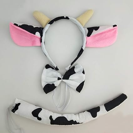 Rich Decoration Cow Headband Cow Ears Headband Cow Headband for Halloween Party Cute Cow Ears with Horn Cartoon Hair Hoop Decoration Cosplay-image-16