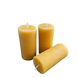 Beeswax Pillar Candles 3 Pack – Natural 100% Pure Beeswax Candles, 1.75x3.5 inch, 35 Hour Burn – Handmade Unscented Candles for Prayer, Relaxation, Meditation, Emergency & 3 Days of Darkness Prep