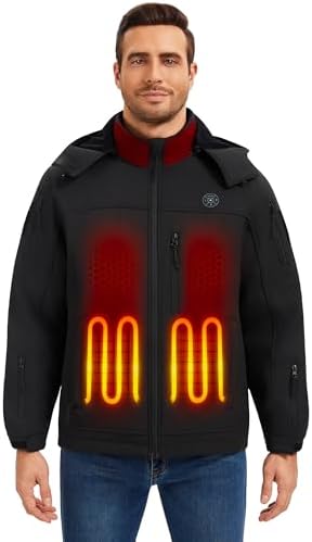 Professional Men's Heated Jacket with 12000mAh Large Capacity Battery Pack