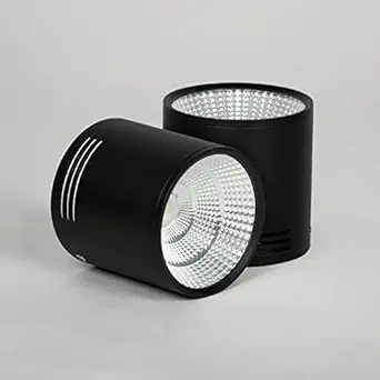 Harold Electricals Surface Mounted Spotlight, 10 Watts, Downlight Ceiling COB Light for Office, Showroom, Studio, Shop, Home, Living Room - Neutral White Light (75X100 mm) Black Body