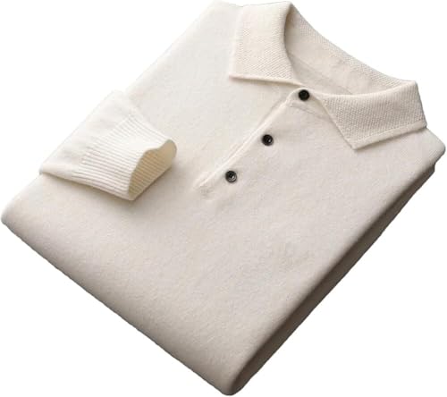 Mens Winter Wool Cashmere Sweater Polo Knit Jumper Solid Color Long Sleeve Pullover Warm Comfortable