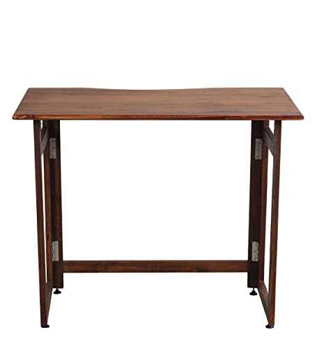 Image of Dawn Riser Teakwood Foldable Laptop Table-Computer,Pc,Study,Writing Folding Desk Home&Office-Space Saving,Easy Storage,Sleek Design-Dawnriser-Walnut Finish,Solid Wood DIY Model