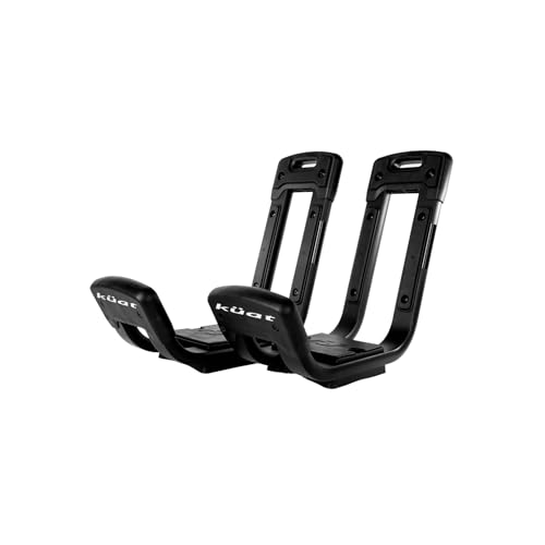 KUAT Class 2 Universal Fixed J-Style Durable Kayak Hauling Rack | Car Truck Van Rooftop Crossbar Mounted Boat Transportation System, Black | 2 Racks, 4 Tying Straps, Mounting Plates, Bolts & T-Knobs