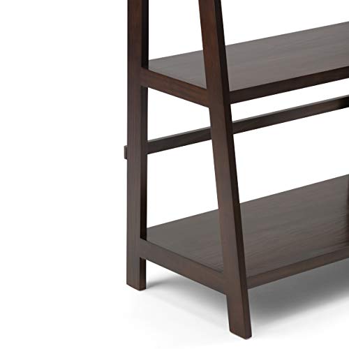 Image of SIMPLIHOME Acadian 36 inch Ladder Bookcase in Brunette Brown (Set of 2)