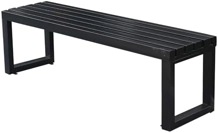 Backless Wrought Iron Outdoor Bench - Durable Metal Garden Seating with Fixing Holes for Yard, Porch, Balcony & Park - Stylish and Weather-Resistant