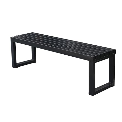 Banc de jardin en fer forgé résistant aux intempéries avec trous de fixation