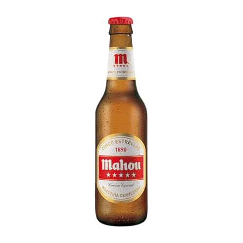 Cerveza Caja de 24 unidades Mahou 5 Estrellas Botellín 25 cl