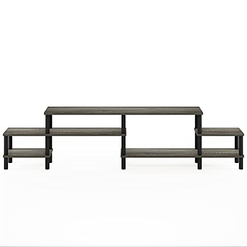 Image of Furinno Turn-N-Tube TV Stand, 3-Tier Open Design Entertainment Center with Shelf, TV Console for TV up to 55 Inch, Toolless Assembly, for Living Room, Bedroom, French Oak