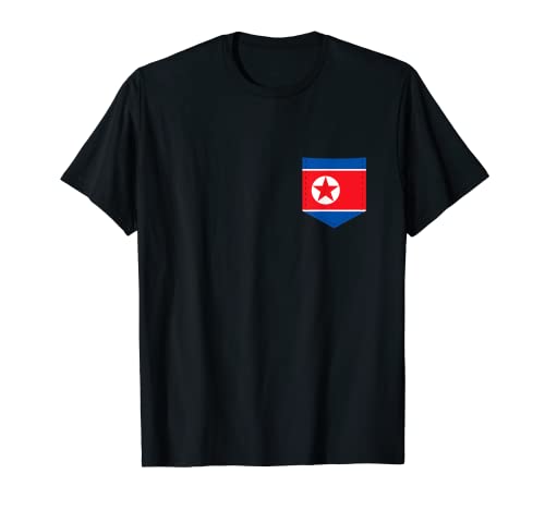 Drapeau de la Corée du Nord avec poche imprimée drapeau de la Corée du Nord T-Shirt