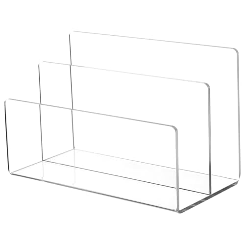 Organiseur de courrier acrylique transparent à double fentes jojofuny pour bureau
