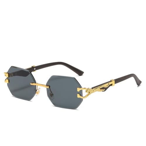 Lunettes de soleil polarisées carrées sans monture métallique pour homme et femme style rétro