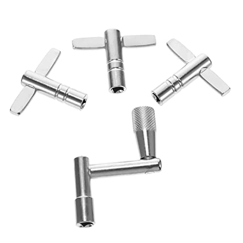 Vaguelly 4 Piezas De Percusión Movimiento Universal Ajuste Herramientas Llaves Instrumento Tuning Hardware Musical T Llave Metal Accesorio Z Kit Plata Para Llave Con Herramienta Caja Cover