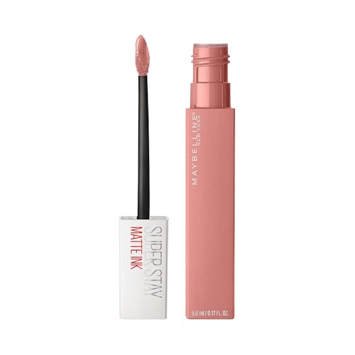 Maybelline SuperStay Matte Ink Batom Líquido Matte Longa Duração 16H com Aplicador Preciso, Não Transfere e Cor Intensa, Acabamento Matte Confortável, Cor 60 Poet Nude Pêssego, 5ml
