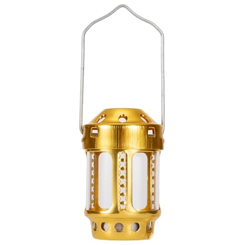 Kerzenlaterne, Tragbare Kerzenlaterne, Nachtangeln, Hängende Outdoor-Camping-Kerzenlampe aus Aluminiumlegierung (GOLD)