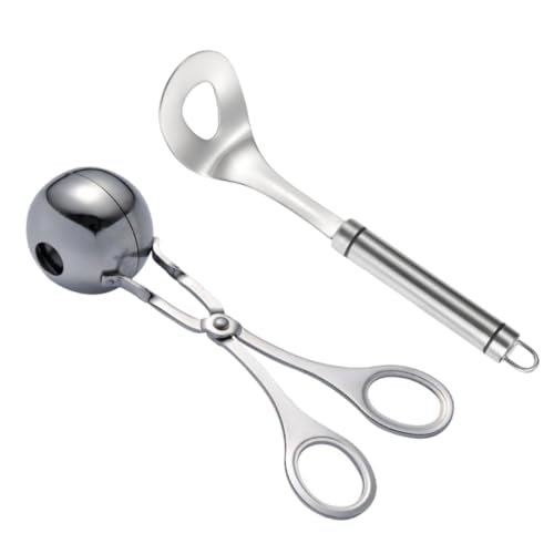 LALADEFIEE Stainless Steel Meatball Maker Tool Spoon and Clip Easy to Use for Home Kitchen Gadget