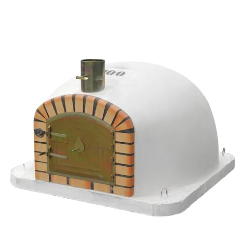 MOVELAR - Horno de Leña Exterior de Obra VULCANO Blanco 100x100x80 cm | Sin Aislamiento | Horno de Leña para Jardín y Exterior - REF: 7003/1