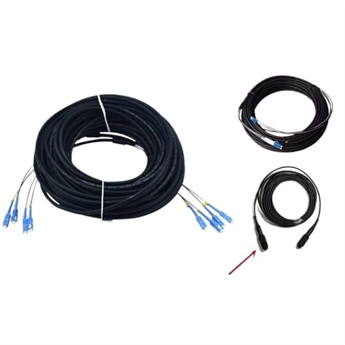 250m 2/4 cores outdoor patch cable 7mm 2C 4C CPRI LC SC FC A SM DVI waterproof FTTH jumper fiber optic armored cable 2 core(Size:LC-FC,Color:4C SM out connector)