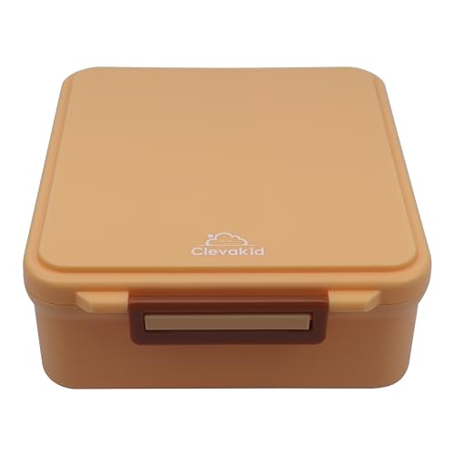 Image of Bento Mega Lunch Box, carrying handle - 4 No-Mix Compartments | Microwave & Dishwasher Safe | for Adult, Preschool, School 1600ML, OZ (Orange Light Peach)