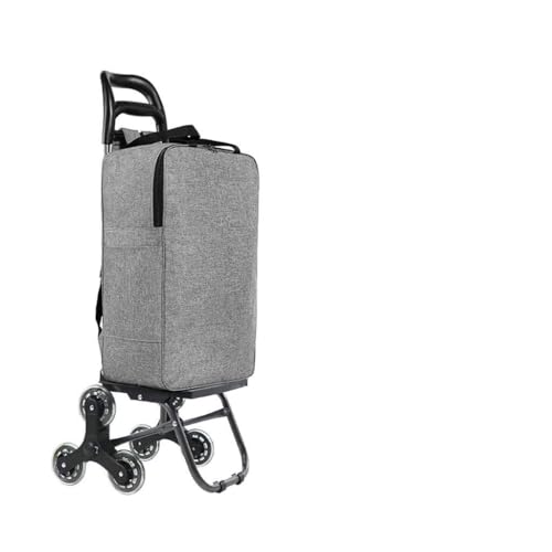 Carrito De La Compra, Plegable Transporte Carro De Arranque con Impermeable Bolsa Desmontable Ruedas Fuertes Carrito De Compras (Color : Gris, tamaño : #2)