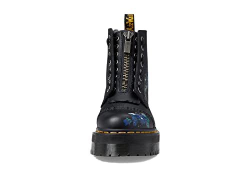 Dr. Martens Sinclair Floral Booties For Women - Full-Grain Backhand Leather Upper, Scripted Loop, And Welt Stitching Details Mystic Garden Floral Print Black Backhand Uk 7 (Us Women's 9) M #TOP1