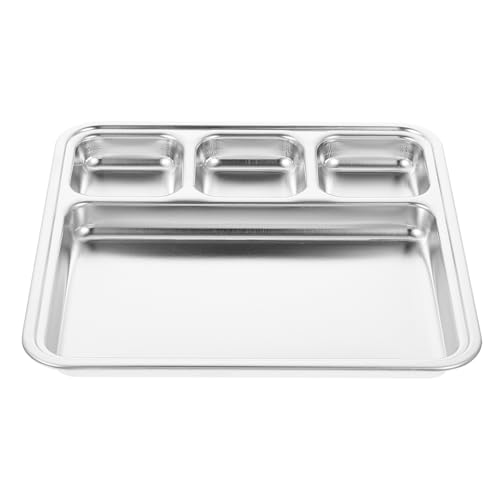 Cabilock Stainless Steel Grilled Meat Plate Multi-use Serving Tray for Outdoor Activities Camping Picnics Hiking
