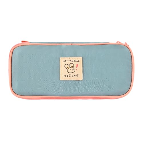 Image of Monolike Unmatched Friends Standard Pencil Case, Blue - Water-Resistant Nylon Pencil Case, Large Capacity Pen Pouch, Aesthetic Stationery Organizer for School Office