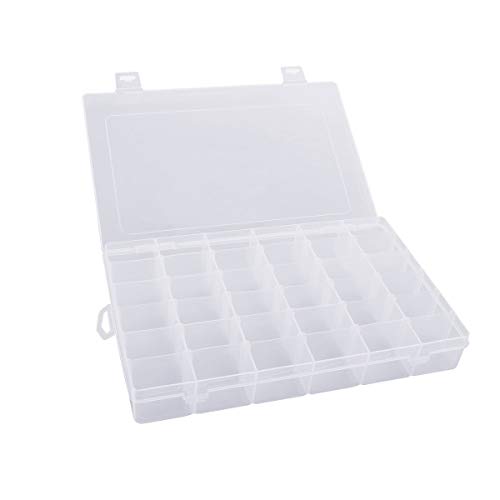 Romote 15/24/36 Grille clair Bijoux réglable Perle Organisateur Boîte de rangement Conteneur Case Cover