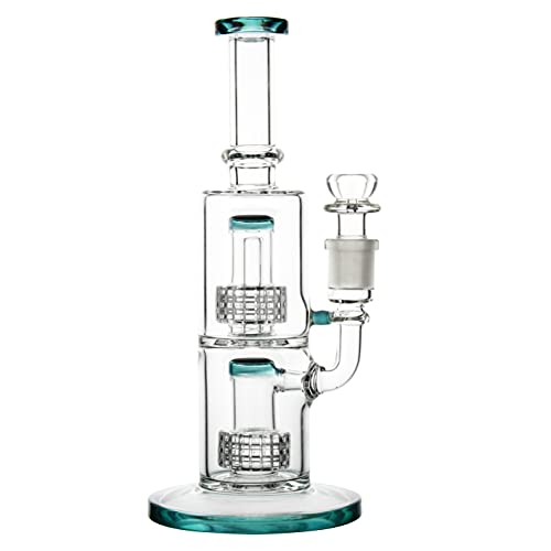 The7boX Dicke Bong Glas Wasserbongs gerade Wasserpfeife 18,8 mm Rig Rohre mit doppelschichtigem Filter dunkelgr¡§1n – Bild 3