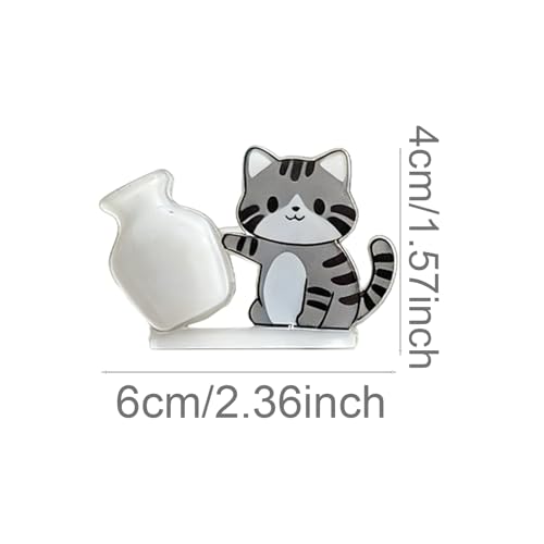 Imanes Decorativos Set 4 Piezas Gatos Pushing Vase miniatura 6