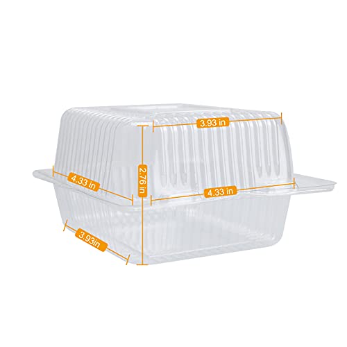 Mr.Foam FX-SPH Clear Hinged Plastic Containers With Lids,50Pc Square Hinged Food Individual Cake Slice Containers Disposable Plastic Clamshell Takeout Tray thumb #1