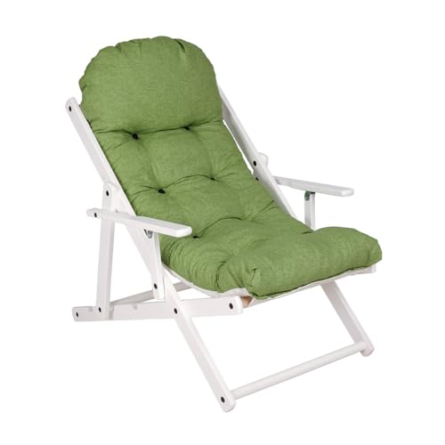 Liberoshopping Poltrona RELAX reclinabile in 3 posizioni telaio bianco giardino Alta qualità Sdraio cuscino super imbottito (Pea)