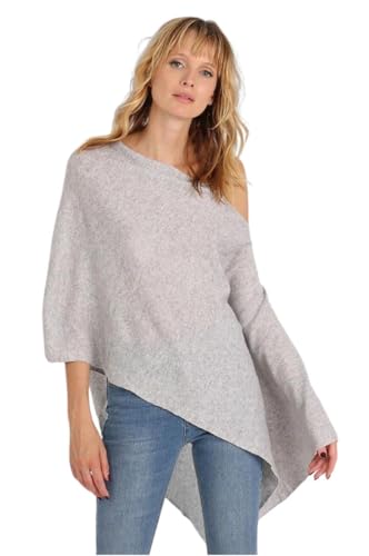 Minnie Rose Womens Cashmere Ruana Poncho