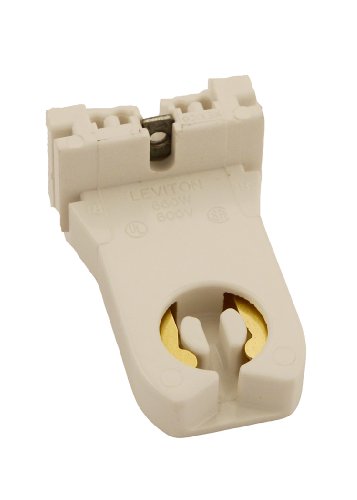 Leviton Turn-Type Lamp Holder with Captive Nut, 660 W, Fluorescent, Medium 2-Pin, 104-13357-00N, White image 2