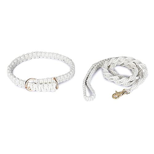 Barks & Wags Macram Dog Collar & Dog Leash Combo White (B095YG45K8) Amazon Price History, Amazon Price Tracker